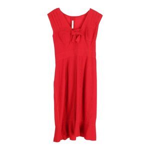 Prada Bow Detail V-neck Dress in Red Polyester